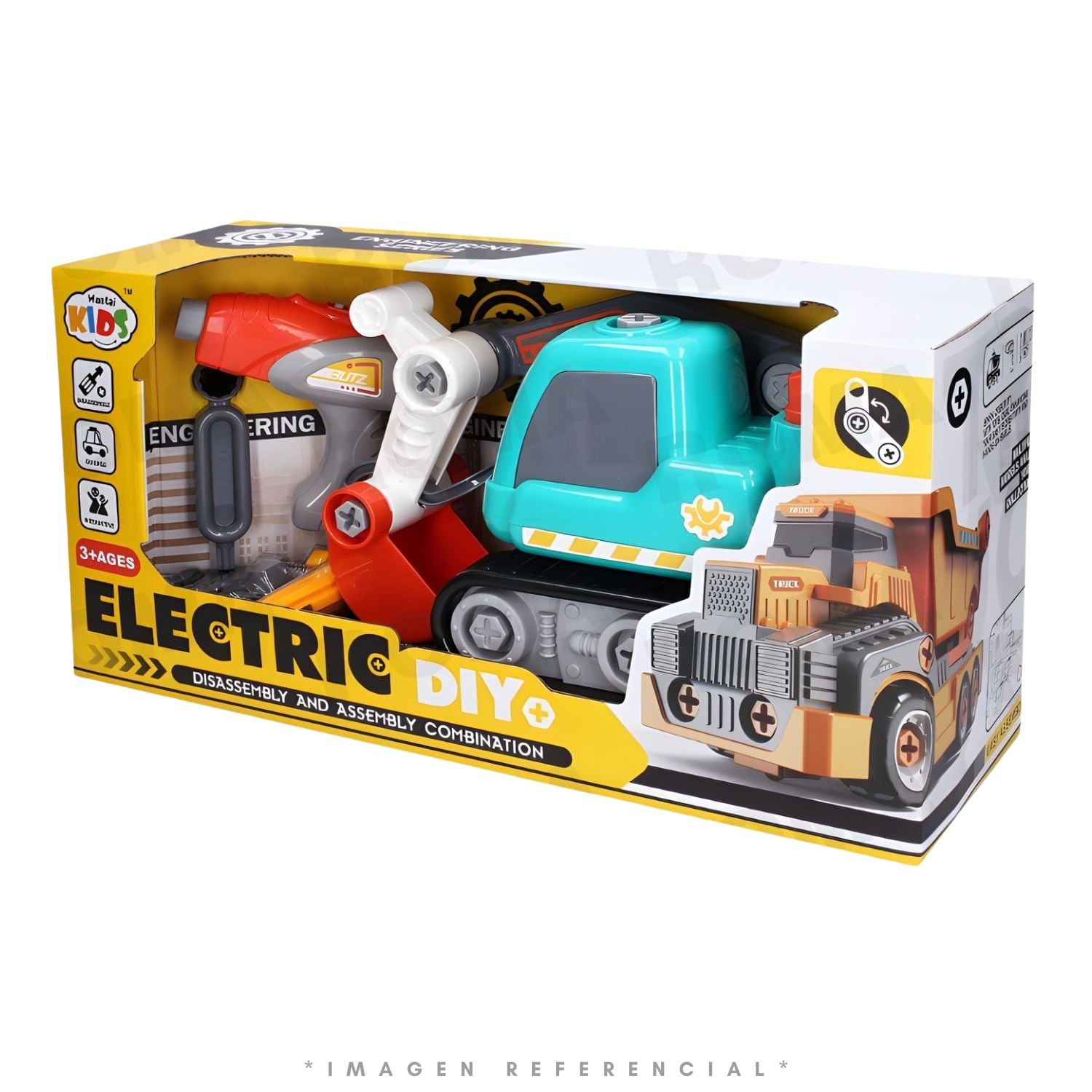 JUGUETE EXCAVADORA CON DESTORNILLADOR ELÉCTRICO - 1