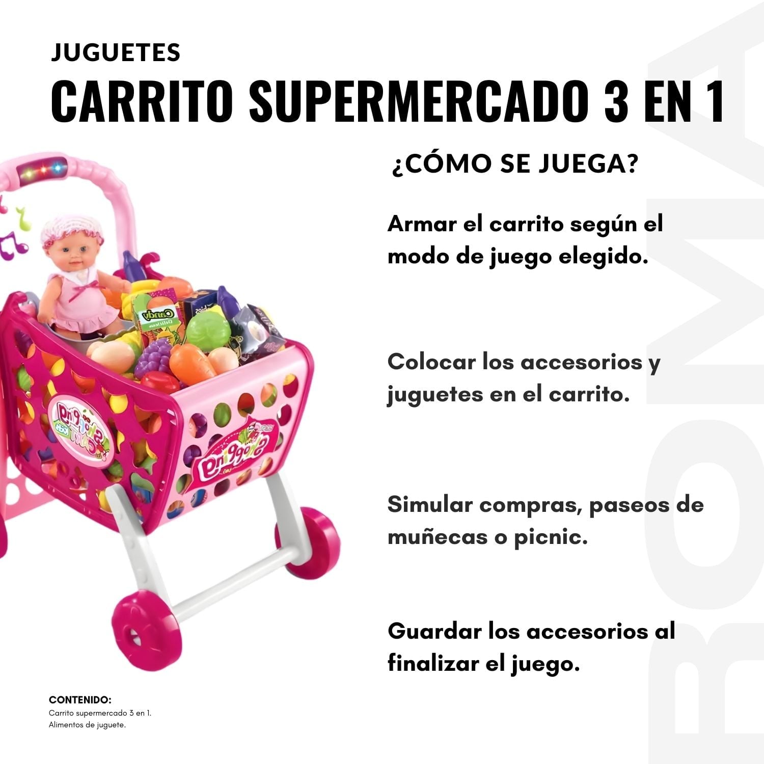 JUGUETE CARRITO SUPERMERCADO 3 EN 1 - 3