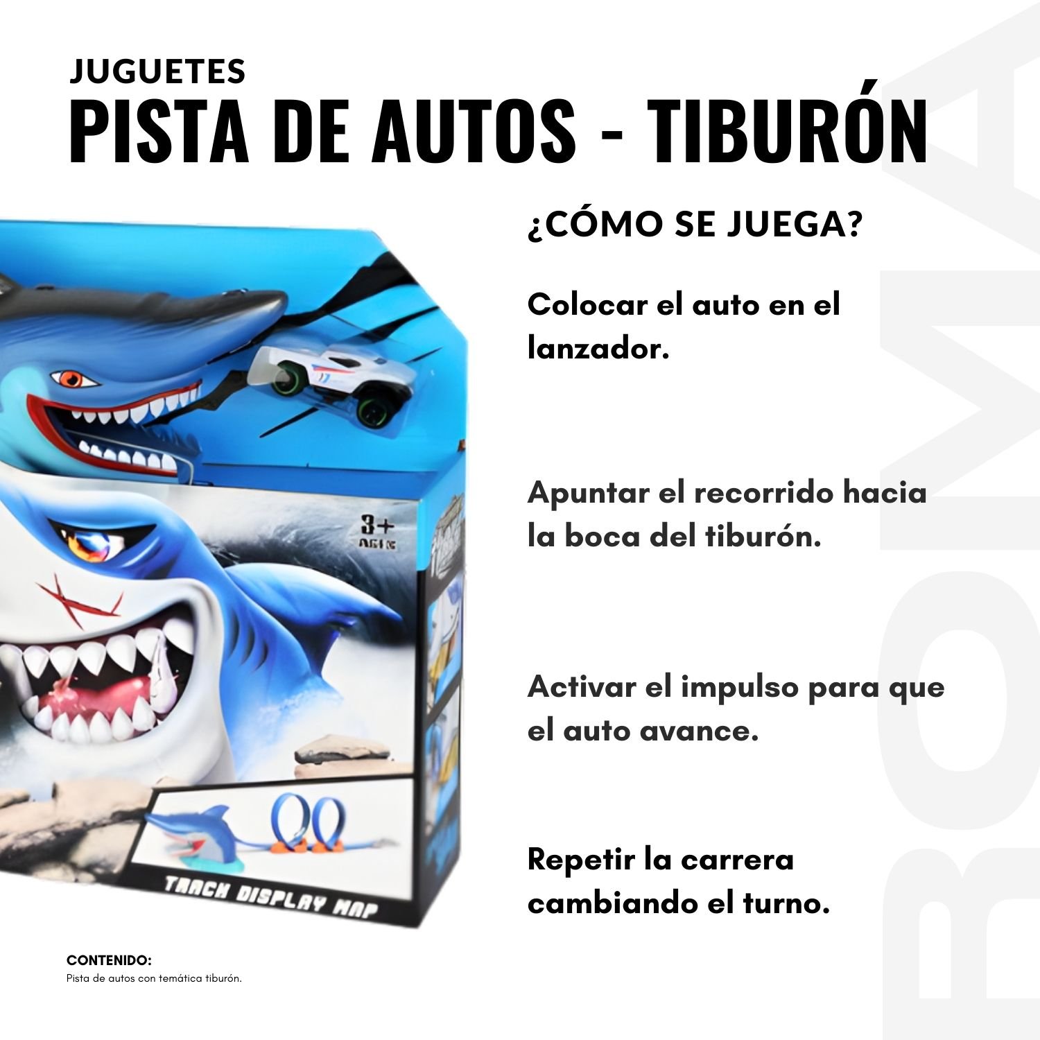 JUGUETE PISTA DE AUTOS TIBURÓN - 3