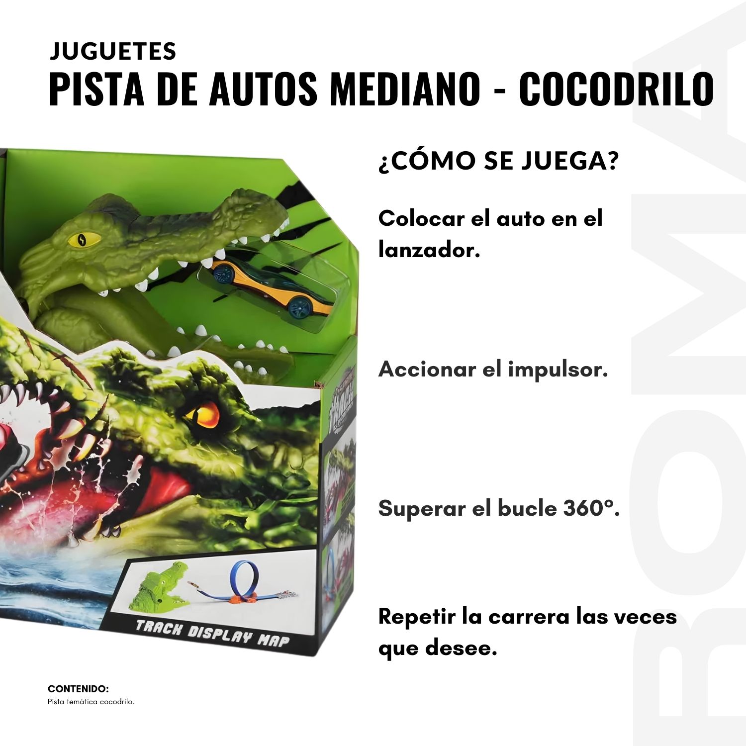 JUGUETE PISTA DE AUTOS MEDIANO COCODRILO - 3