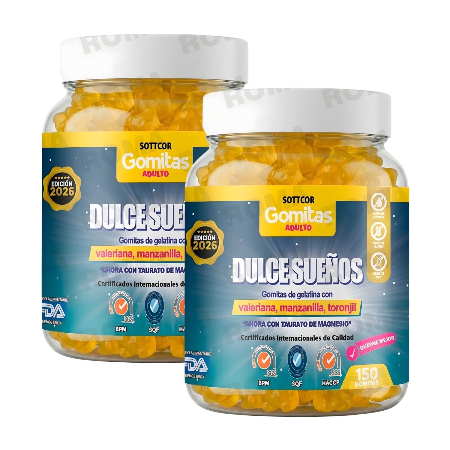 PACK 2 GOMITAS DULCES SUEÑOS PARA ADULTOS SOTTCOR LABS 150 UNIDADES - 1