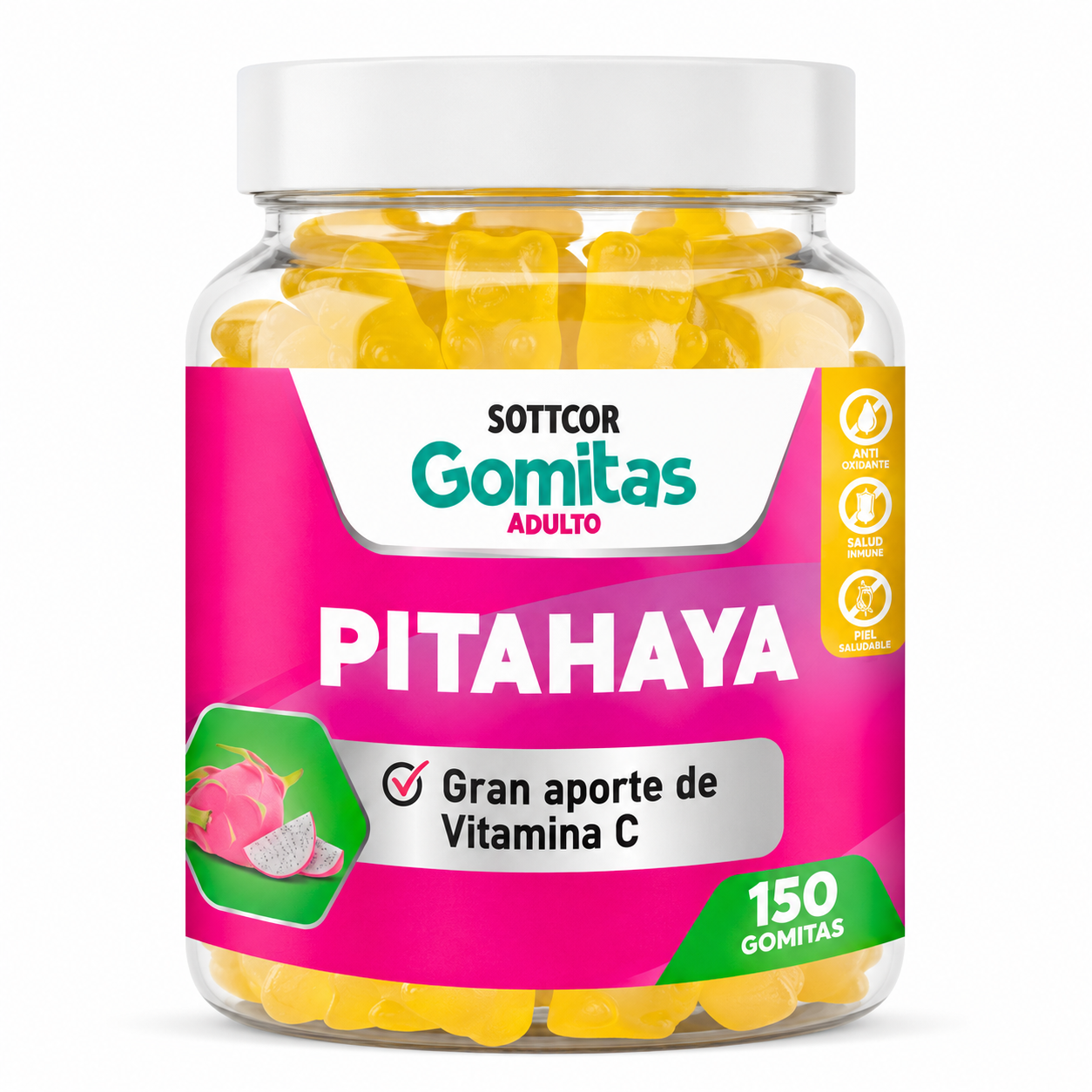 GOMITAS PITAHAYA PARA ADULTOS SOTTCOR LABS 150 UNIDADES - 1