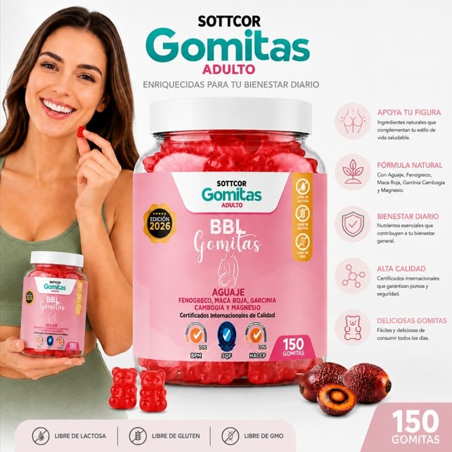 PACK 3 GOMITAS DE AGUAJE BBL ADULTOS SOTTCOR LABS 150 UNIDADES - 2