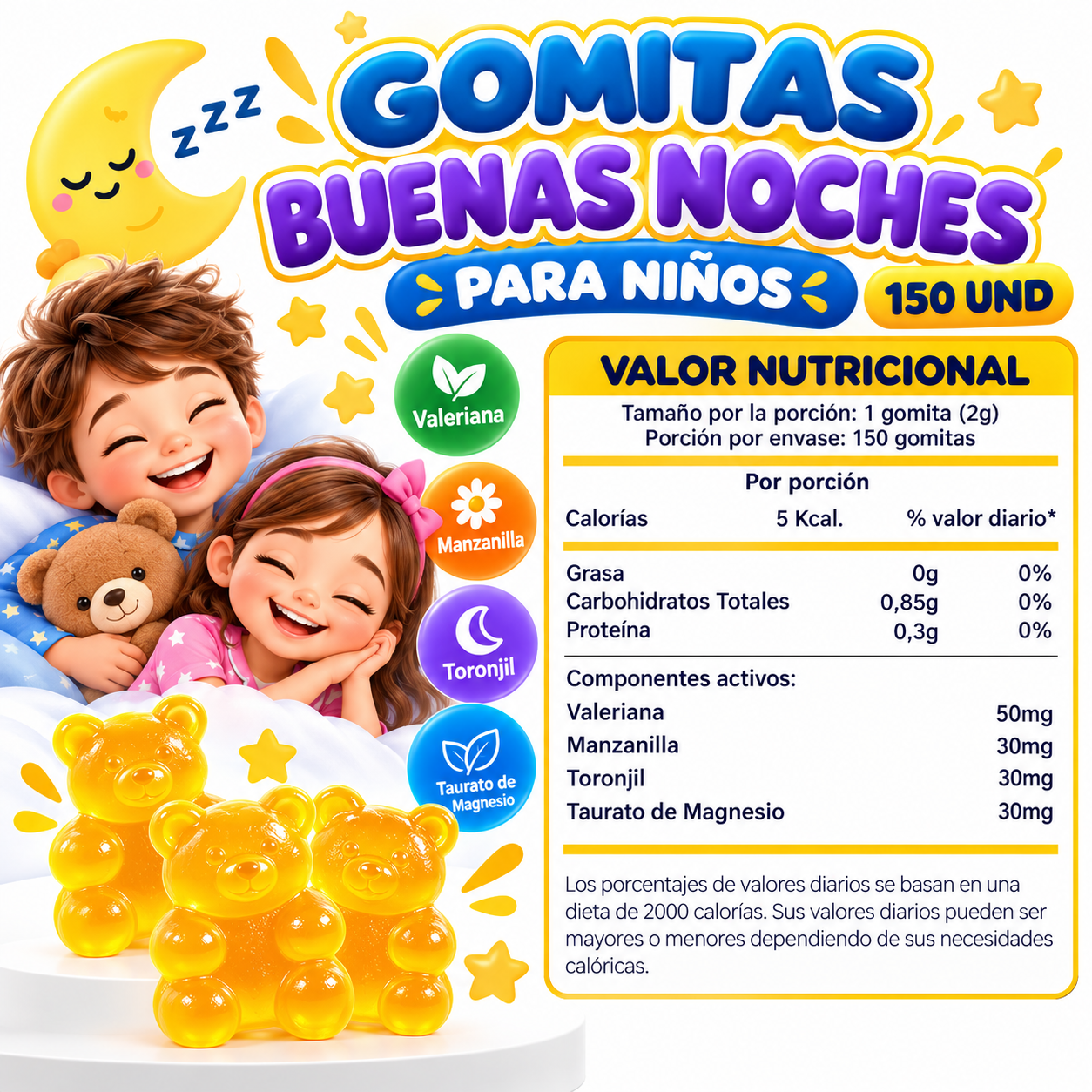 PACK 2 GOMITAS BUENAS NOCHES PARA NIÑOS 300 GOMITAS SOTTCOR LABS - 2