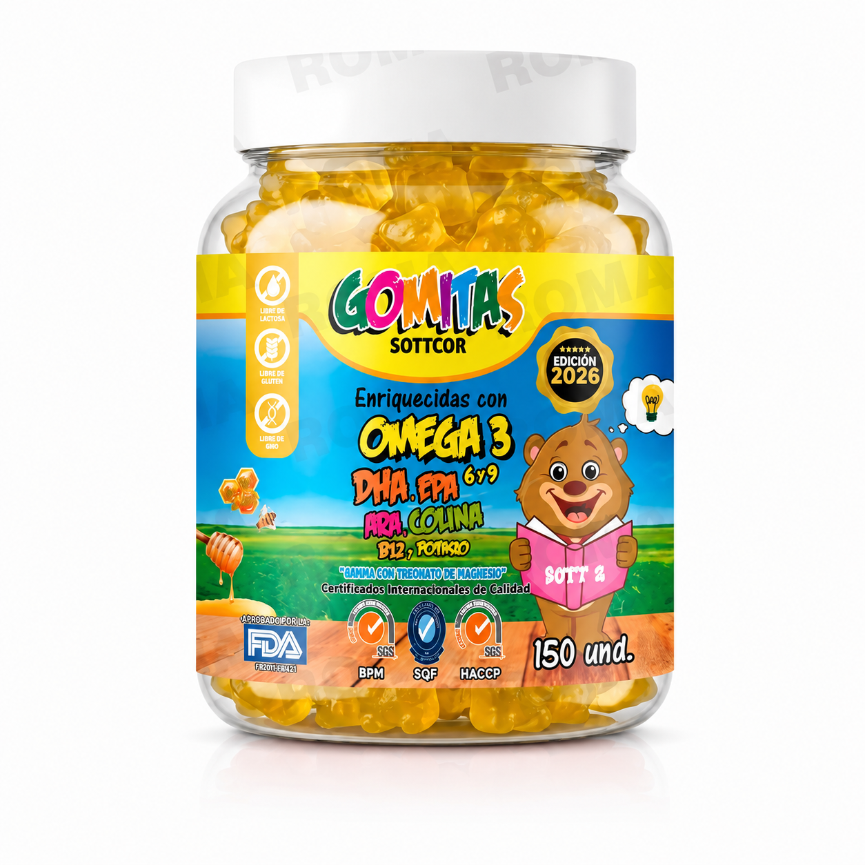GOMITAS OMEGA 3 PARA NIÑOS SOTTCOR LABS 150 UNIDADES - 1