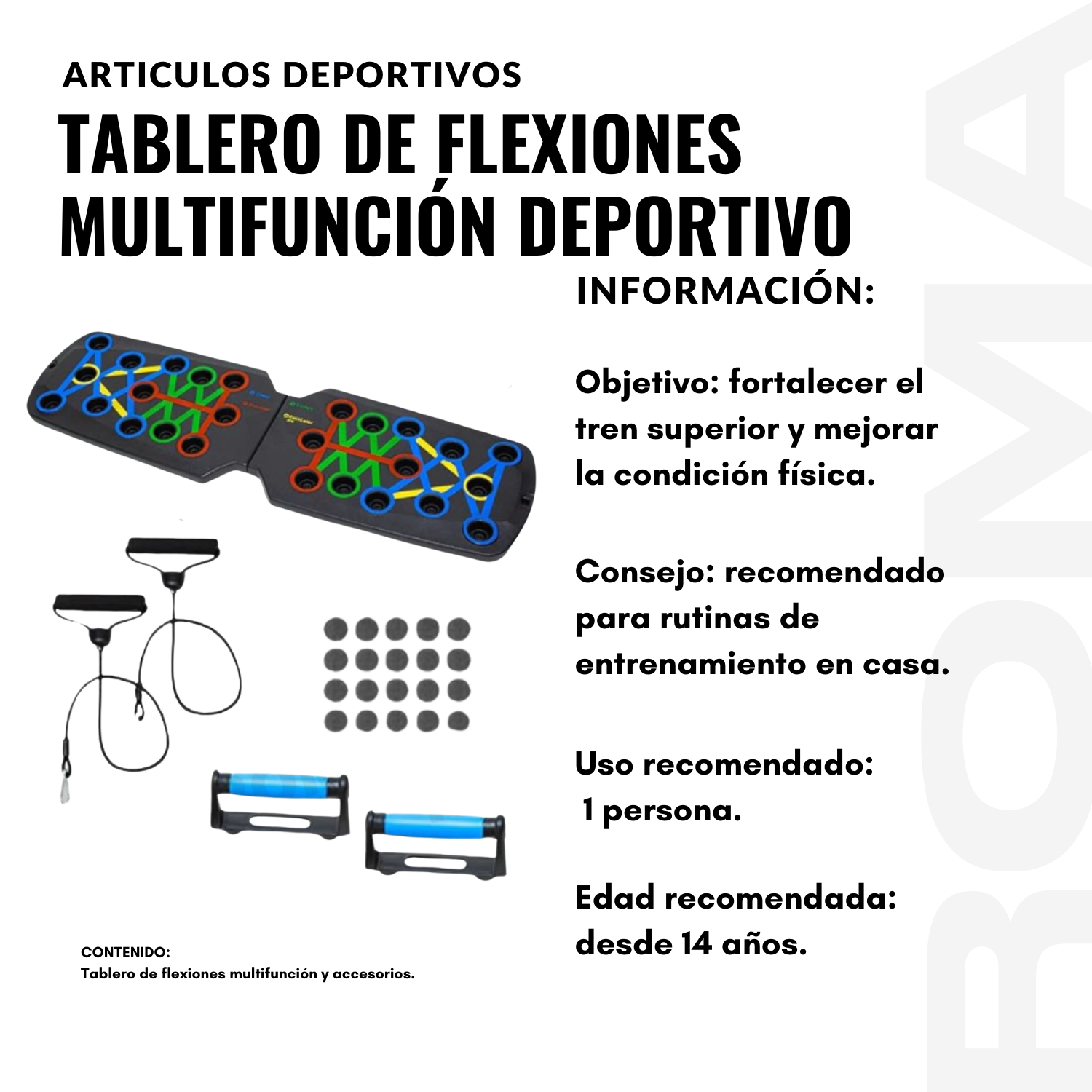 TABLERO DE FLEXIONES MULTIFUNCIÓN DEPORTIVO - 2