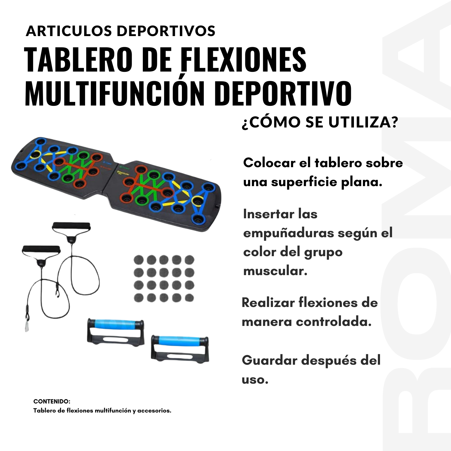 TABLERO DE FLEXIONES MULTIFUNCIÓN DEPORTIVO - 3