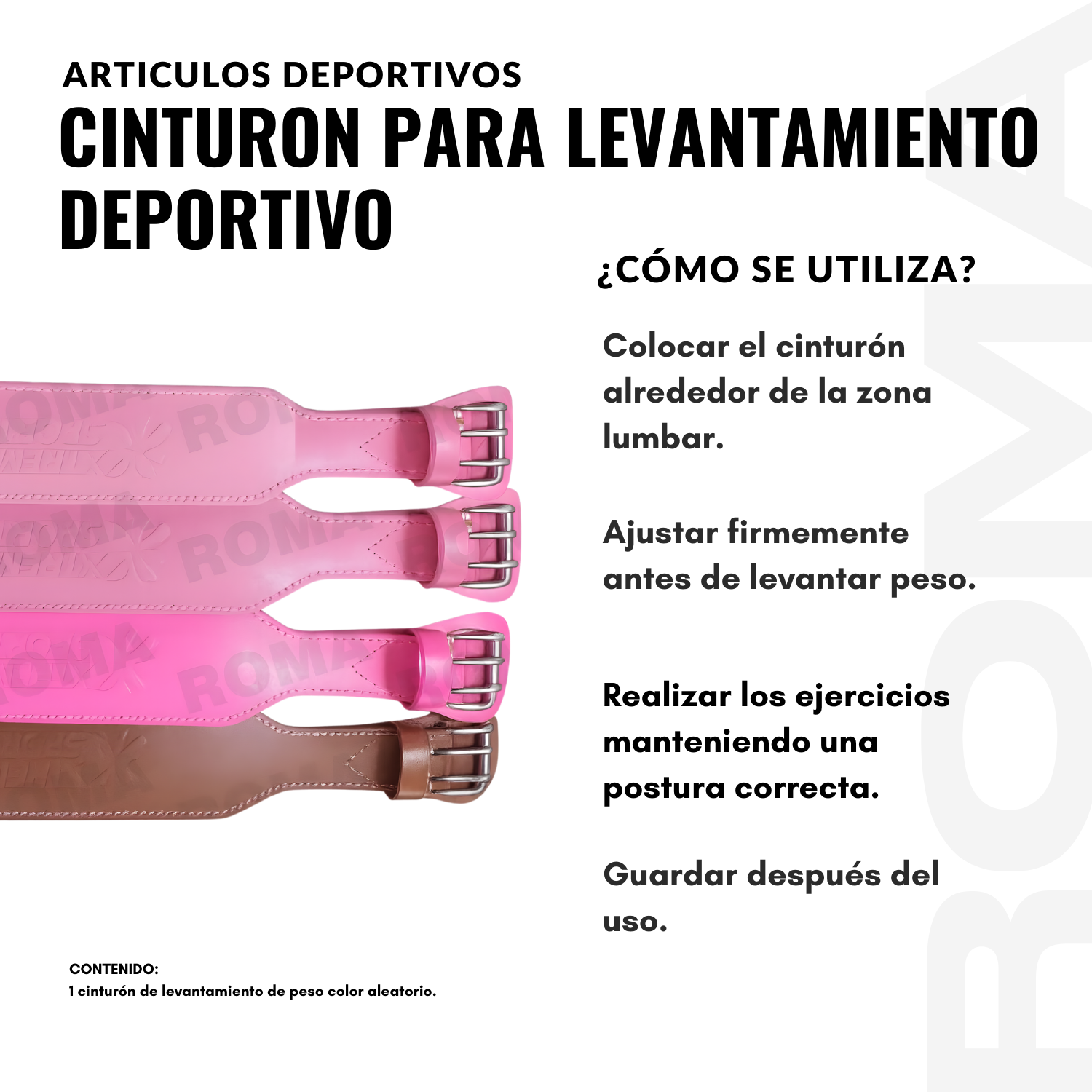 CINTURON PARA LEVANTAMIENTO DEPORTIVO PARA MUJER - 3