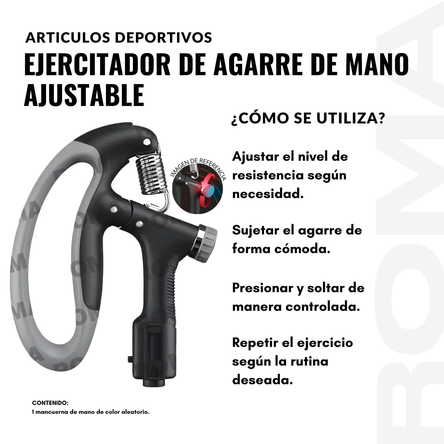 EJERCITADOR DE AGARRE DE MANO AJUSTABLE - 3