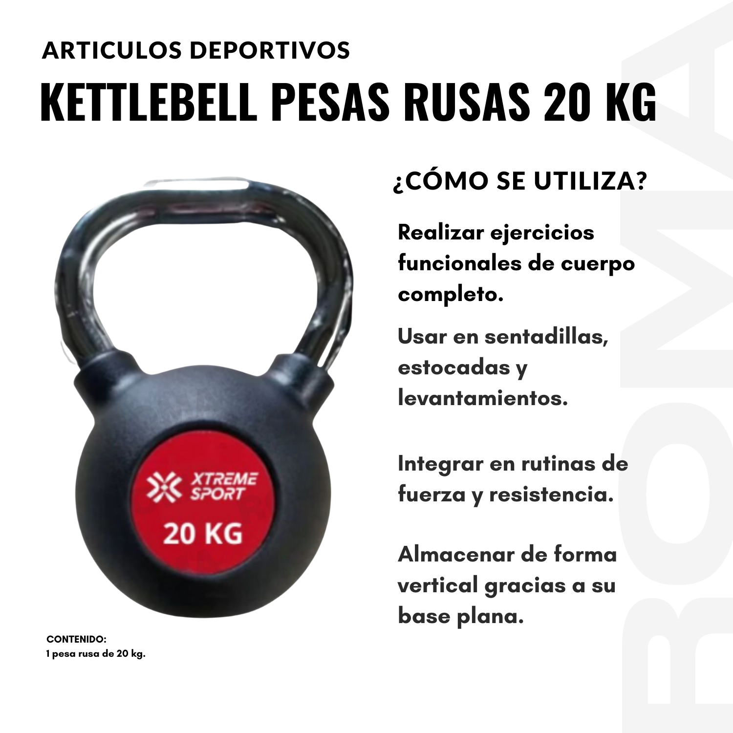 KETTLEBELL PESAS RUSAS 20 KG - 3
