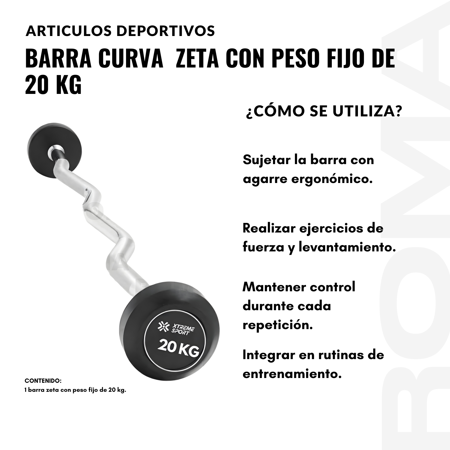 BARRA Z CON PESO FIJO DE 20 KG - 3