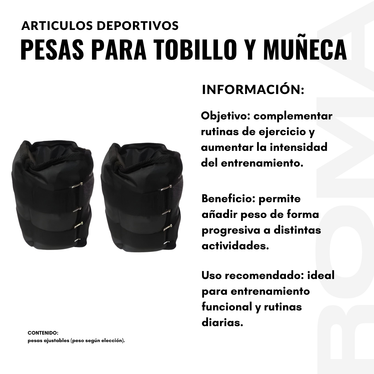 PESAS PARA TOBILLO Y MUÑECA DE UN 2KG - 2