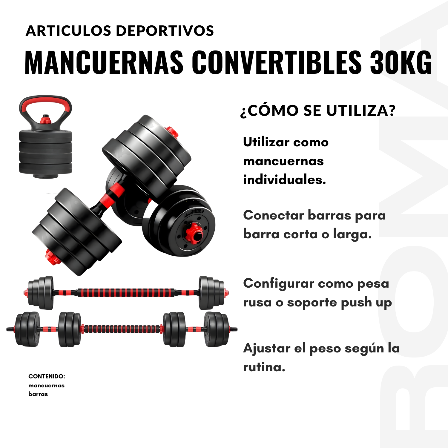 MANCUERNAS CONVERTIBLES 30 KG - 3