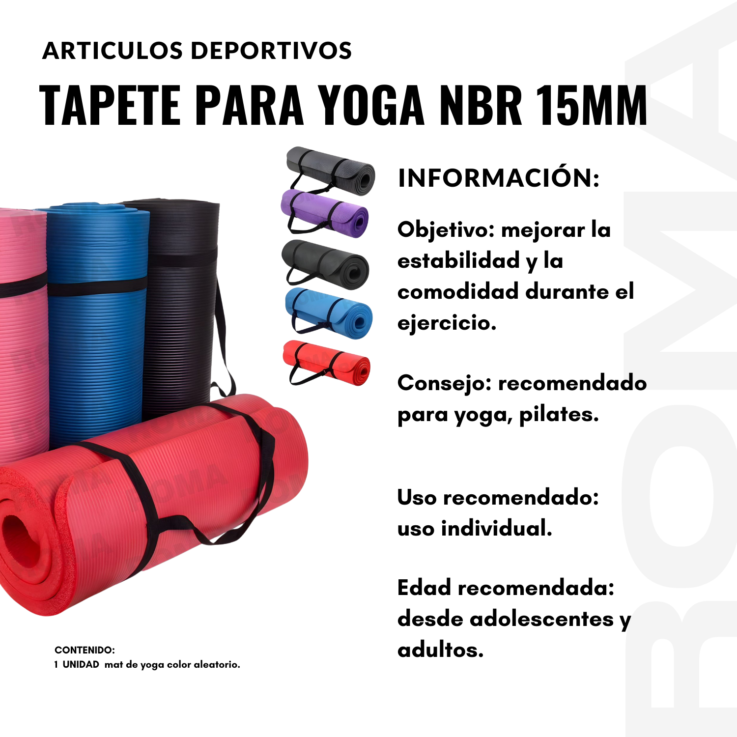 TAPETE PARA YOGA NBR 15 MM - 2