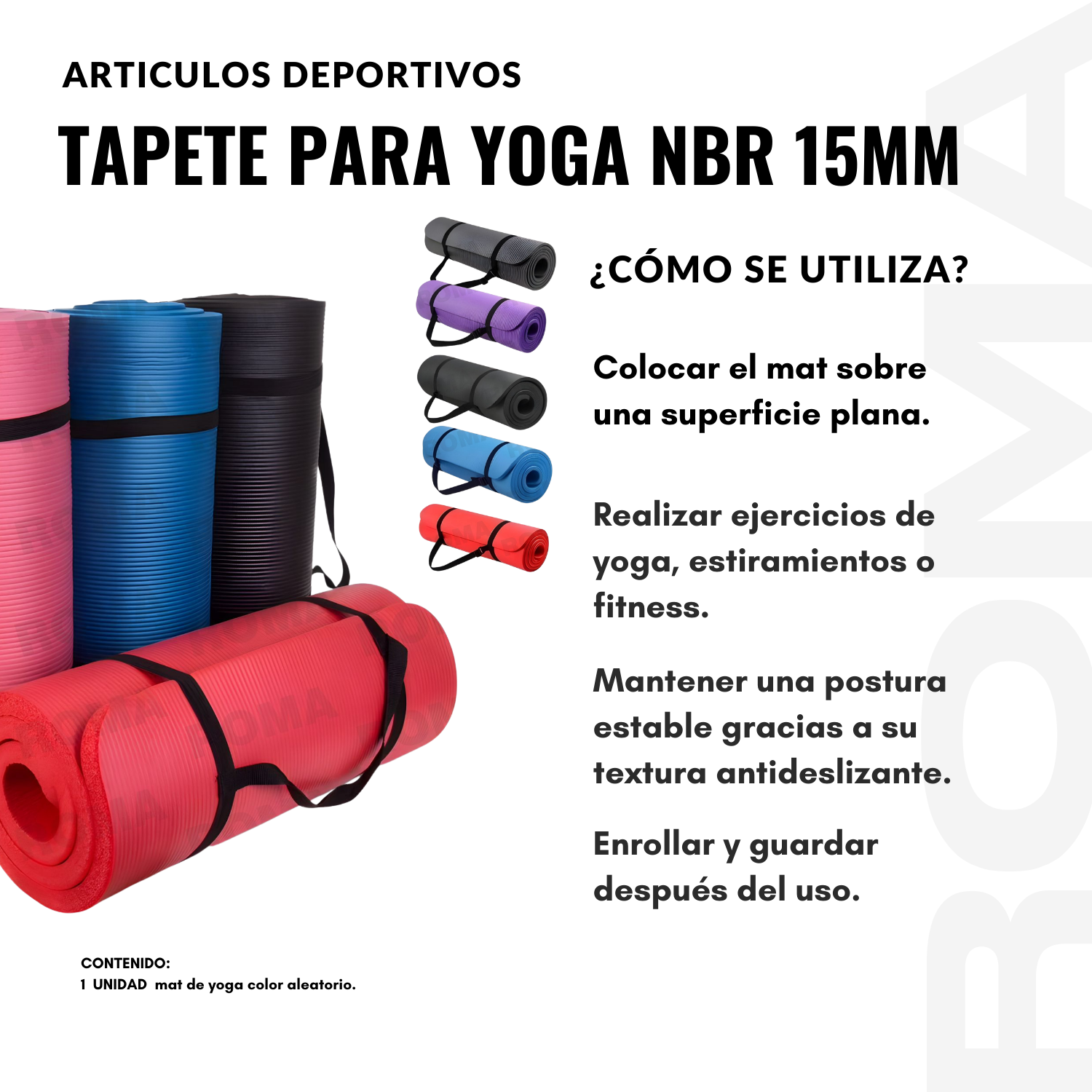 TAPETE PARA YOGA NBR 15 MM - 3