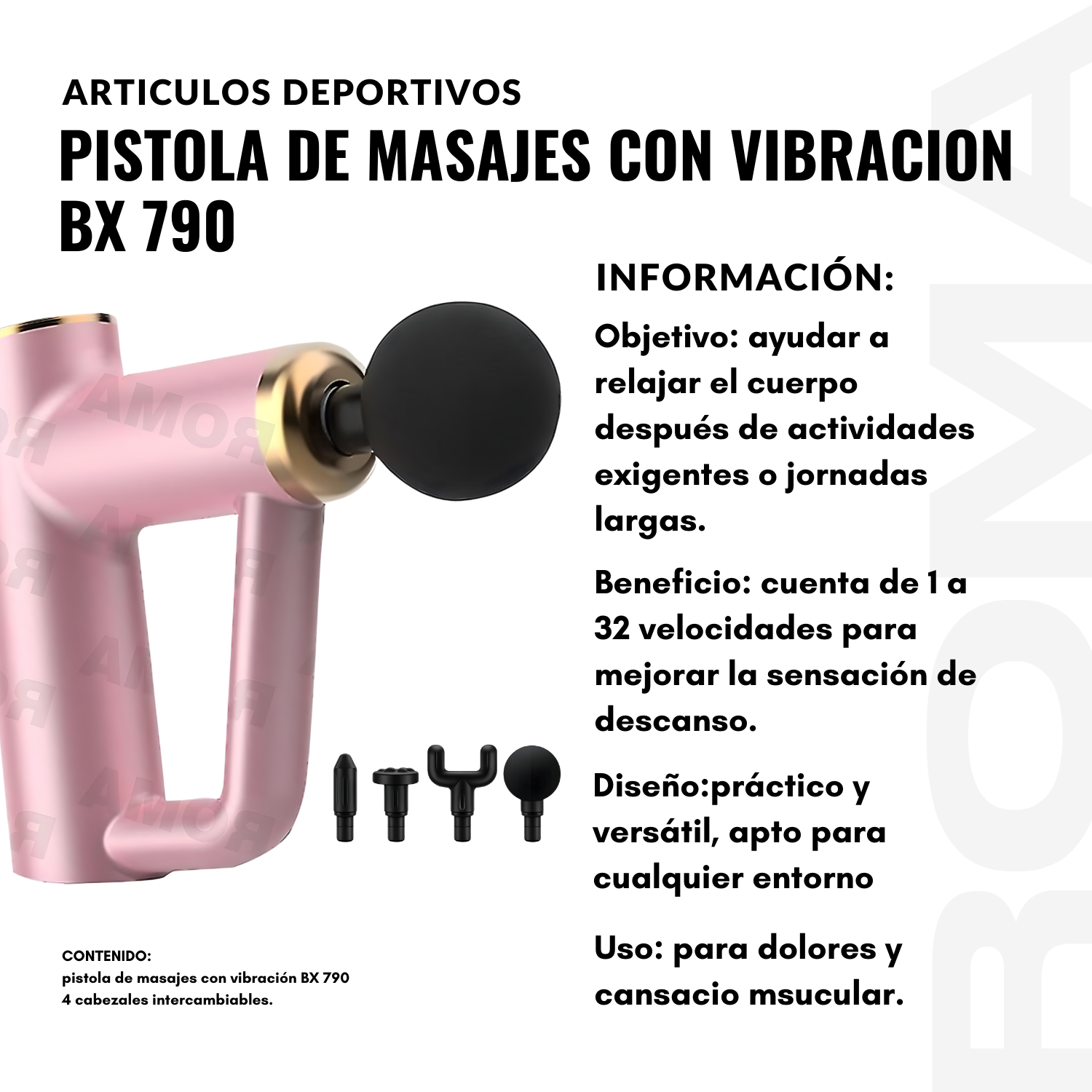 PISTOLA DE MASAJES CON VIBRACIÓN BX 790 - 2