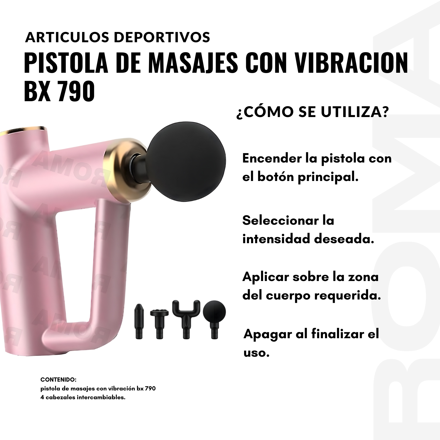 PISTOLA DE MASAJES CON VIBRACIÓN BX 790 - 3