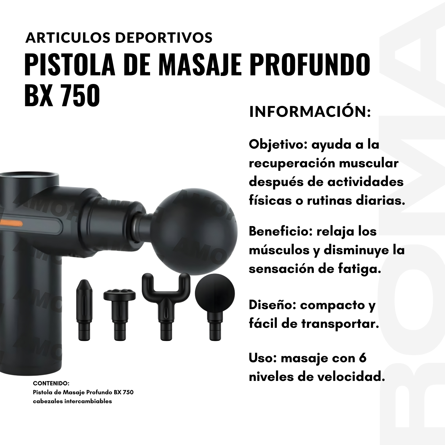 PISTOLA DE MASAJE PROFUNDO BX 750 - 2