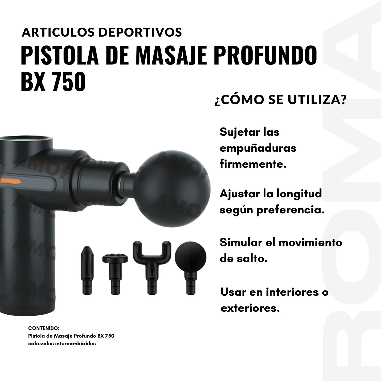 PISTOLA DE MASAJE PROFUNDO BX 750 - 3