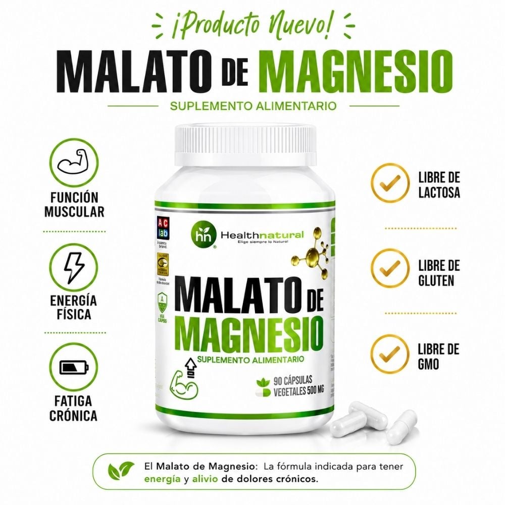 MALATO DE MAGNESIO HEALTHNATURAL 500MG - 1