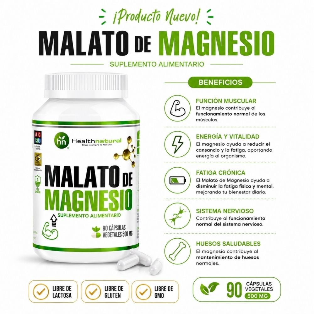 MALATO DE MAGNESIO HEALTHNATURAL 500MG - 2