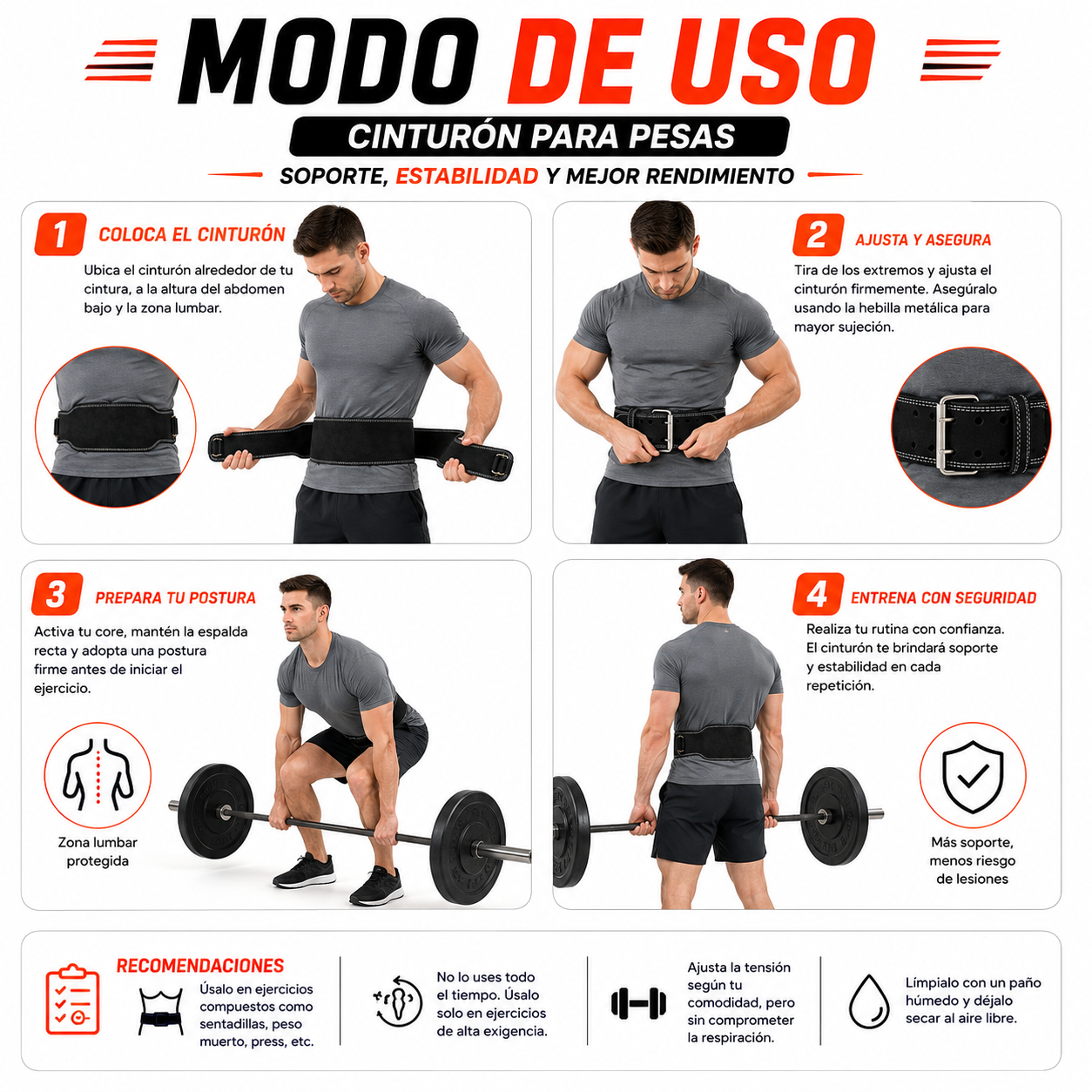 PACK PISTOLA MASAJEADORA 720 Y CINTURON PARA PESAS - 5