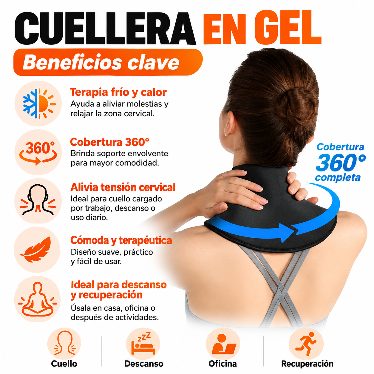 PACK PISTOLA MASAJEADORA 720 Y CUELLERA EN GEL - 4