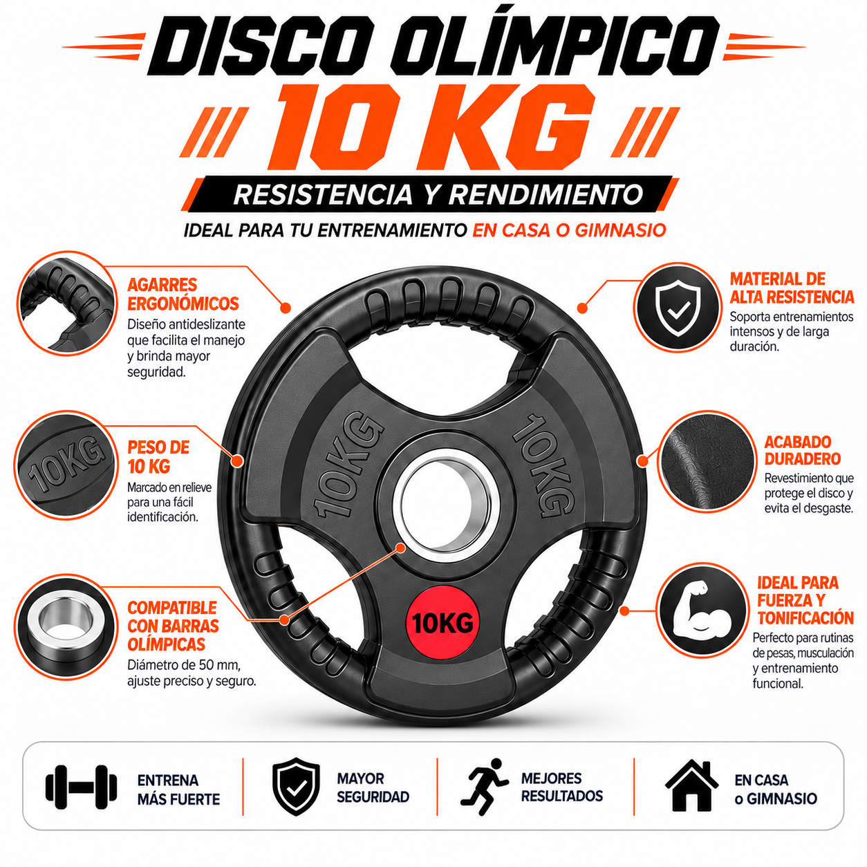 PACK PISTOLA MASAJEADORA 720 Y DISCOS OLIMPICOS DE 10KG - 4