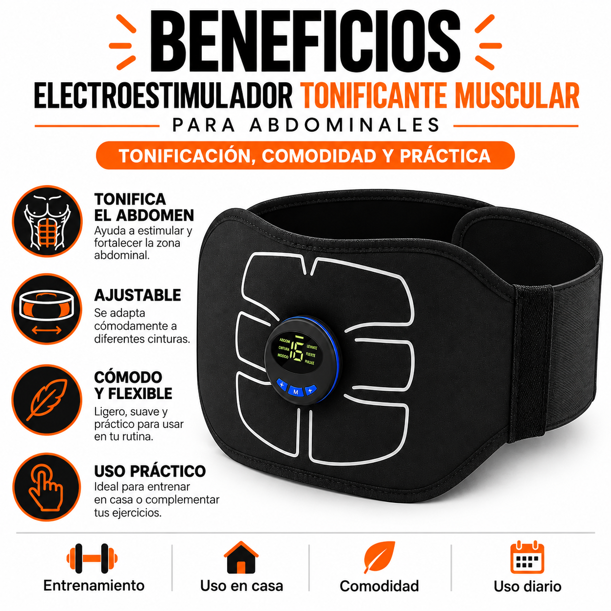 PACK DE PISTOLA MASAJEADORA 720 Y ELECTROESTIMULADOR TONIFICANTE PARA ABDOMINALES - 4