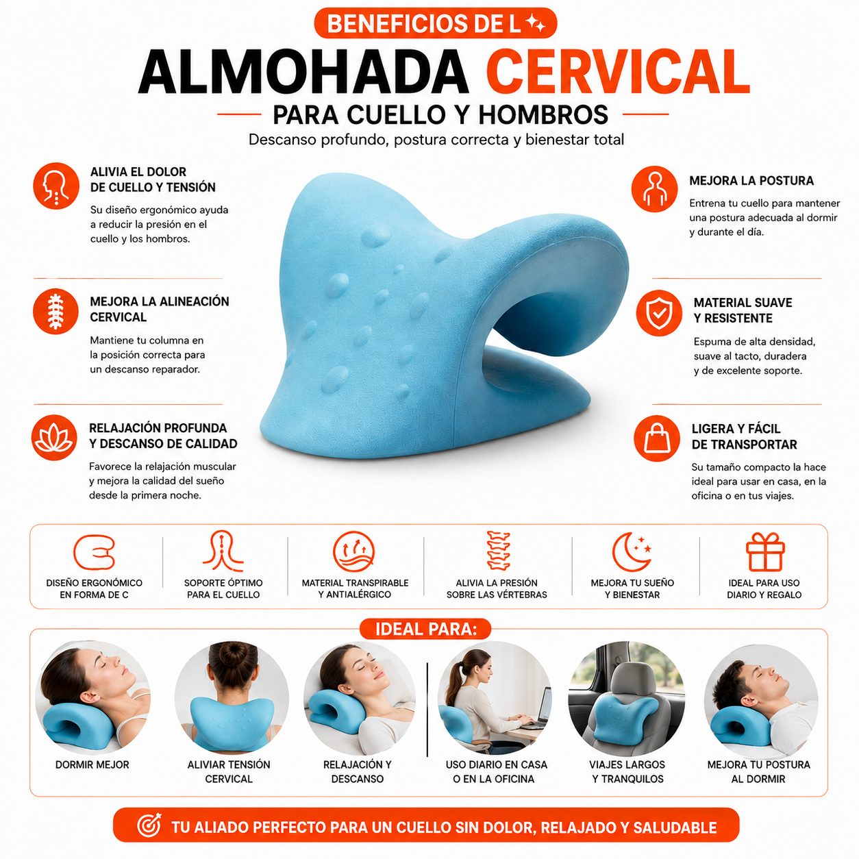 PACK PISTOLA MASAJEADORA 720 Y ALMOHADA CERVICAL - 4