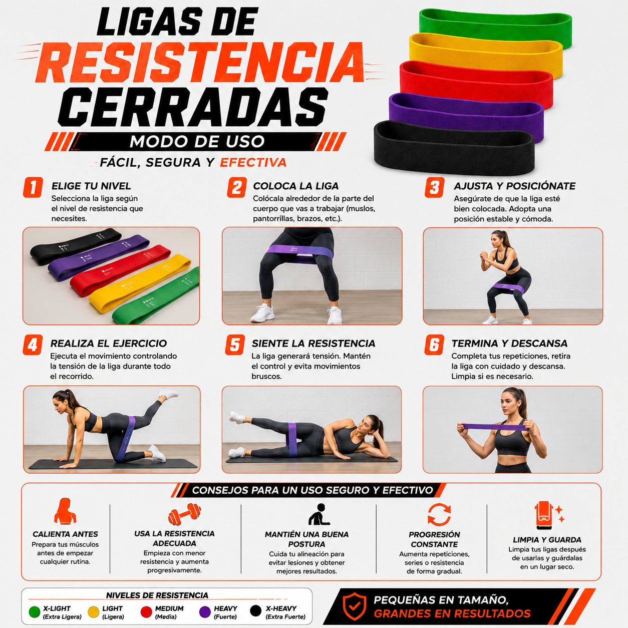 PACK PISTOLA MASAJEADORA 720 Y BANDAS ELASTICAS CERRADA - 5