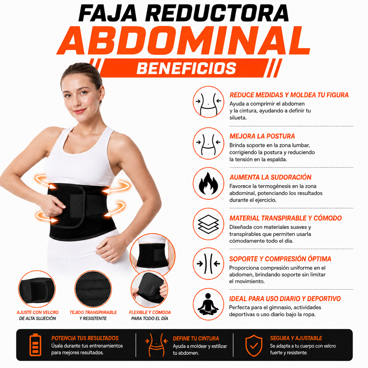 PACK PISTOLA MASAJEADORA 720 Y FAJA REDUCTORA ABDOMINAL - 4