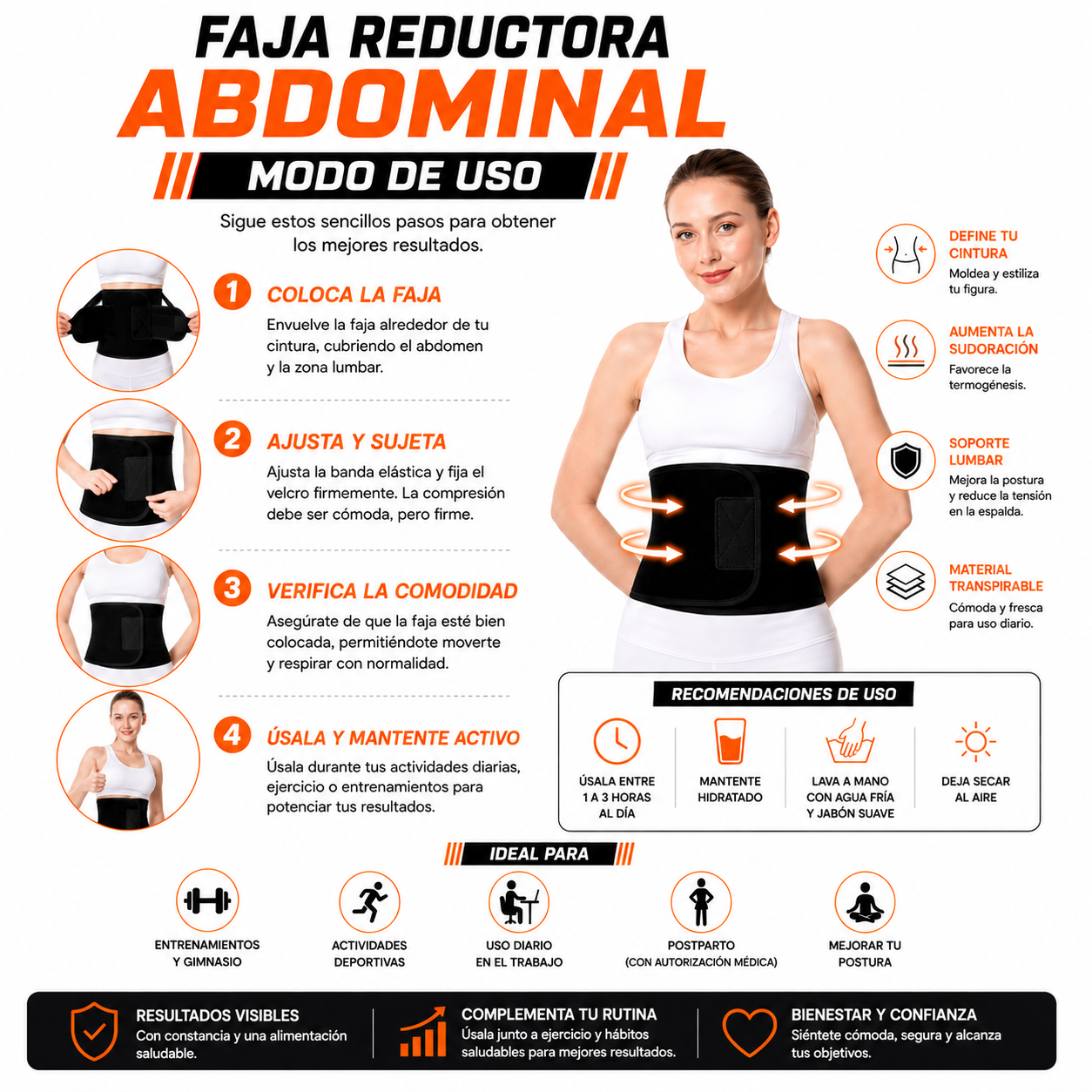 PACK PISTOLA MASAJEADORA 720 Y FAJA REDUCTORA ABDOMINAL - 5