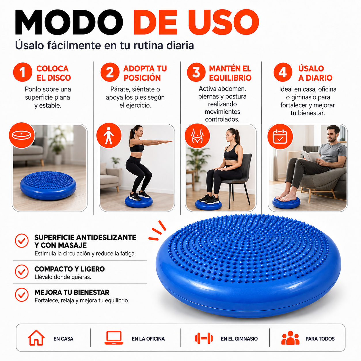 PACK PISTOLA MASAJEADORA 720 Y DISCO DE EQUILIBRIO - 5