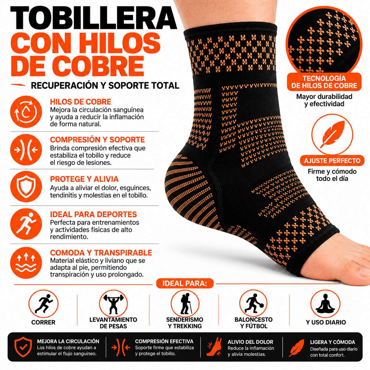 PACK PISTOLA MASAJEADORA 720 Y TOBILLERA CON HILO DE COBRE - 4