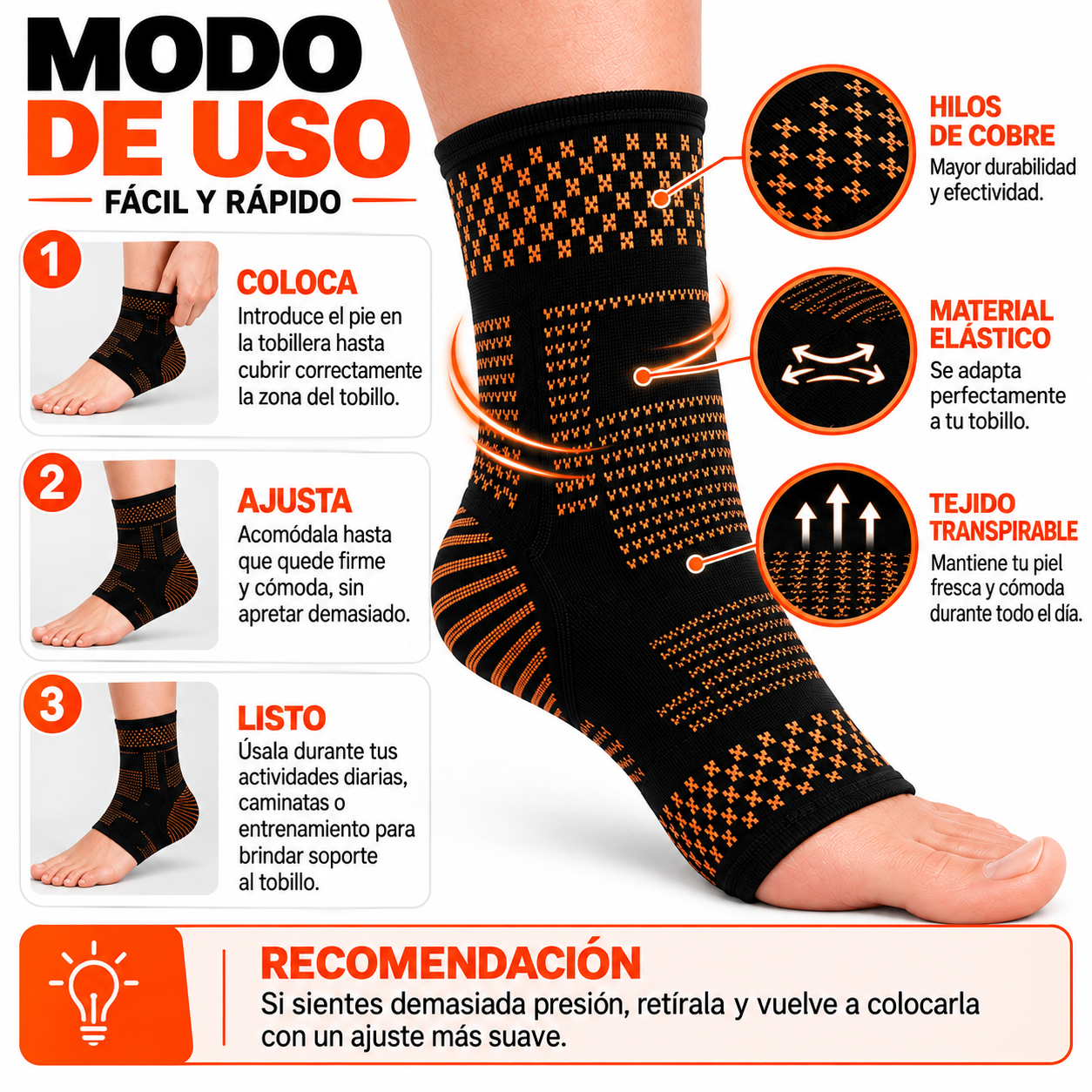 PACK PISTOLA MASAJEADORA 720 Y TOBILLERA CON HILO DE COBRE - 5