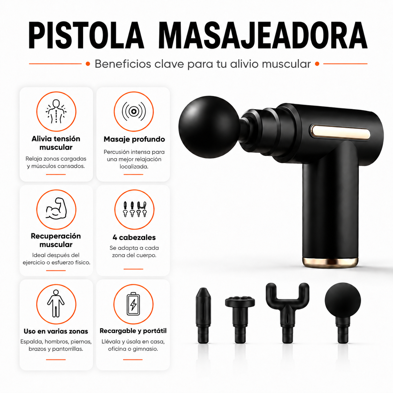 PACK PISTOLA MASAJEADORA 720 Y MASAJEADOR DE HOMBRO - 2