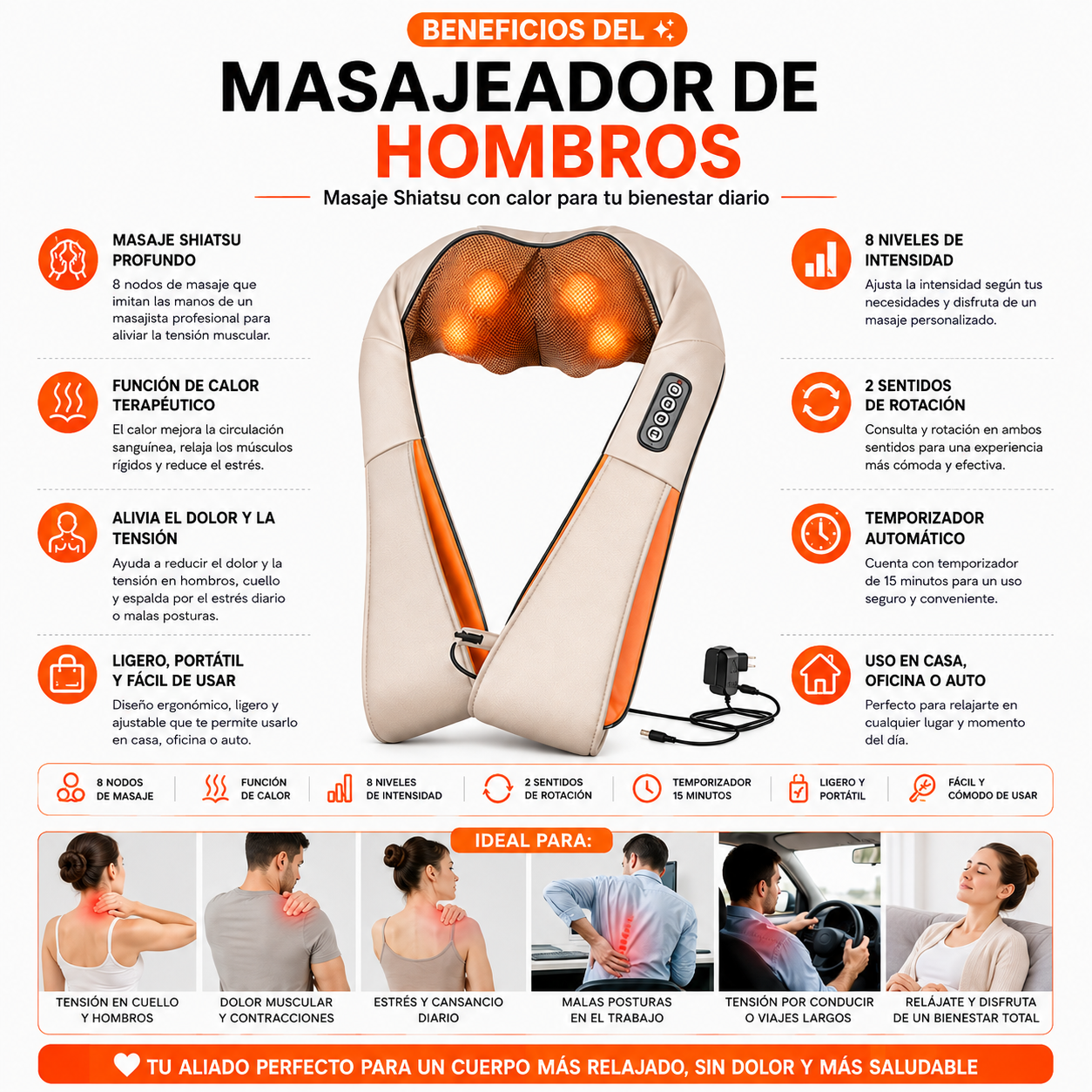 PACK PISTOLA MASAJEADORA 720 Y MASAJEADOR DE HOMBRO - 4