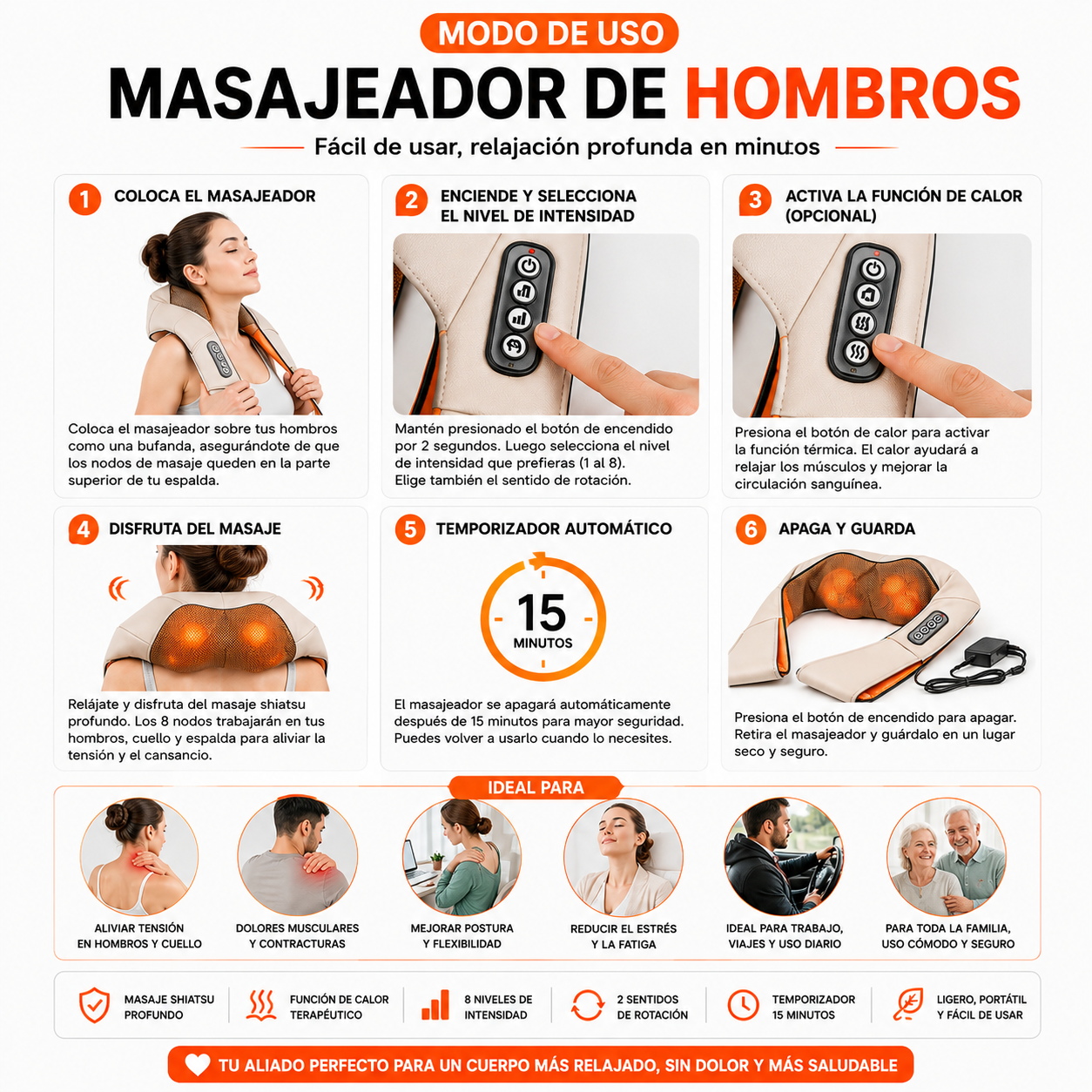 PACK PISTOLA MASAJEADORA 720 Y MASAJEADOR DE HOMBRO - 5