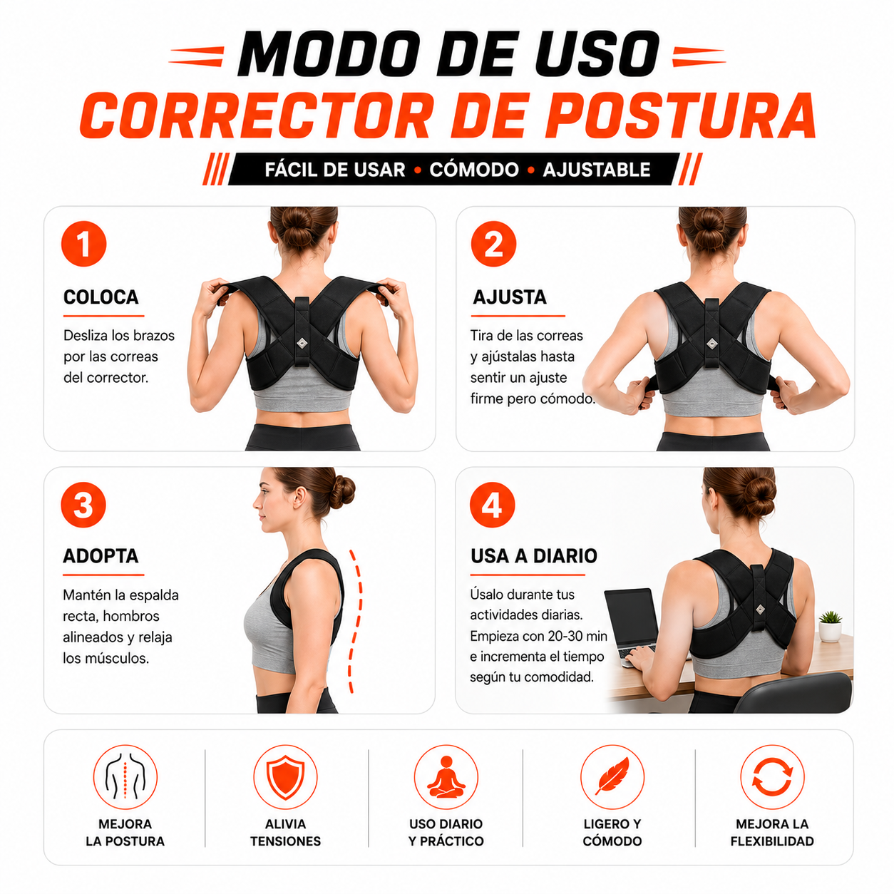 PACK PISTOLA MASAJEADORA 720 Y CORRECTOR DE POSTURA - 5