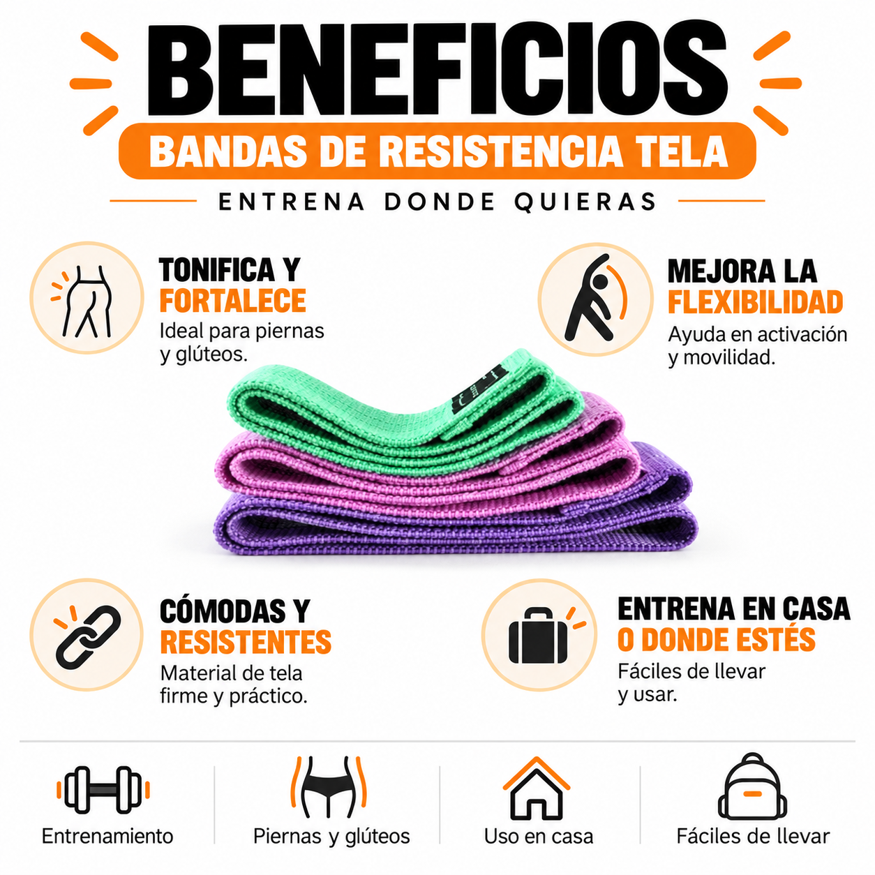 PACK DE PISTOLA MASAJEADORA 720 Y BANDAS DE RESISTENCIA TELA - 4