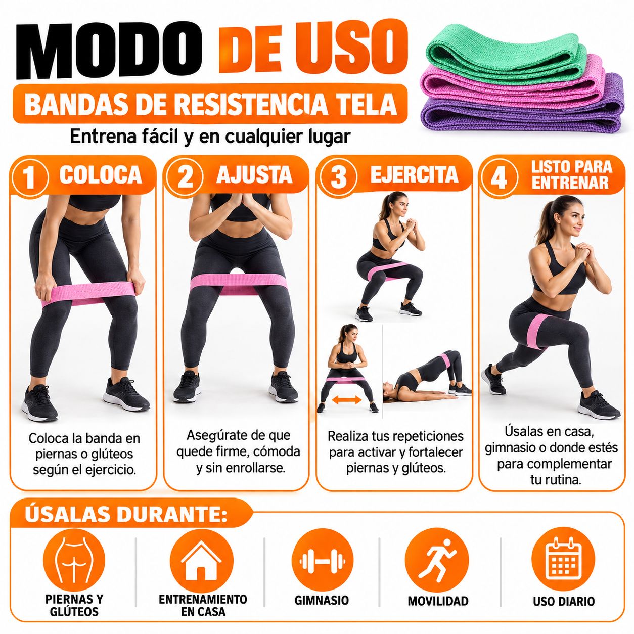 PACK DE PISTOLA MASAJEADORA 720 Y BANDAS DE RESISTENCIA TELA - 5