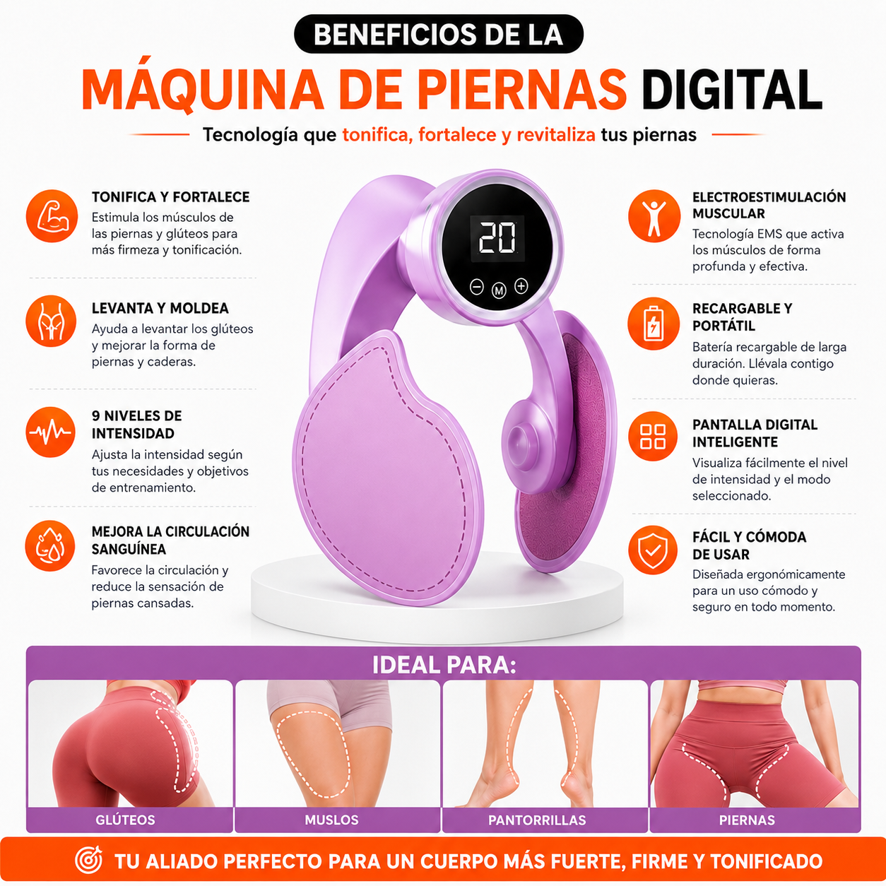 PACK PISTOLA MASAJEADORA 720 Y MAQUINA PARA PIERNAS DIGITAL - 4