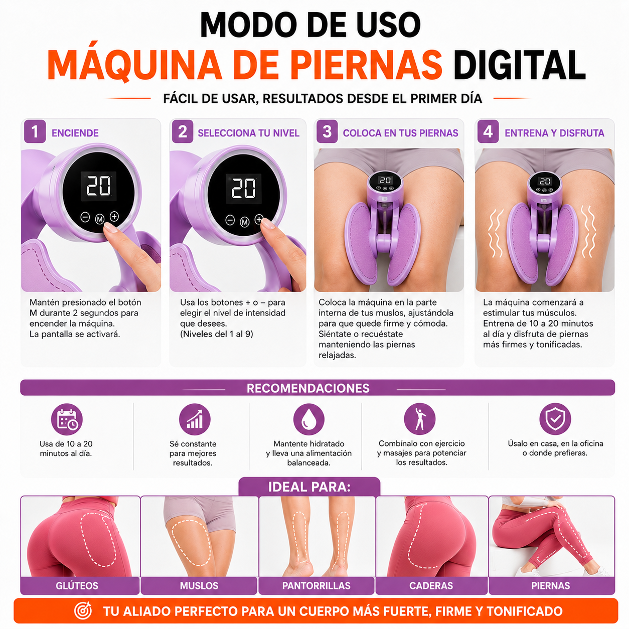 PACK PISTOLA MASAJEADORA 720 Y MAQUINA PARA PIERNAS DIGITAL - 5