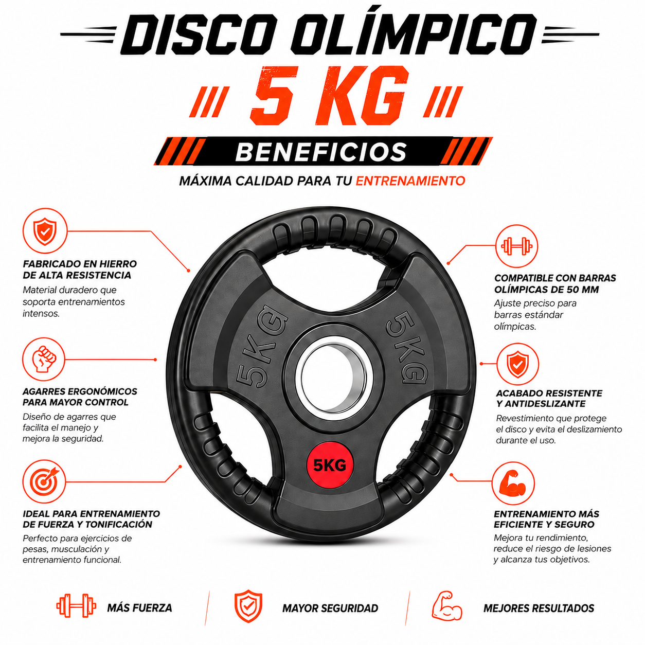 PACK PISTOLA MASAJEADORA 720 Y DISCOS OLIMPICOS DE 5KG - 4