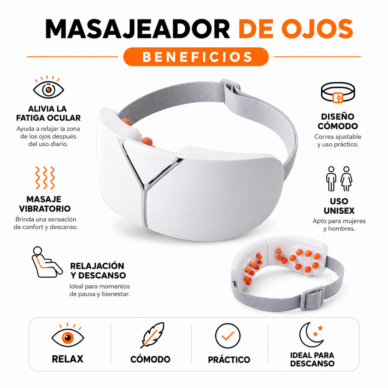PACK PISTOLA MASAJEADORA 720 Y MASAJEADOR DE OJOS UNISEX - 4