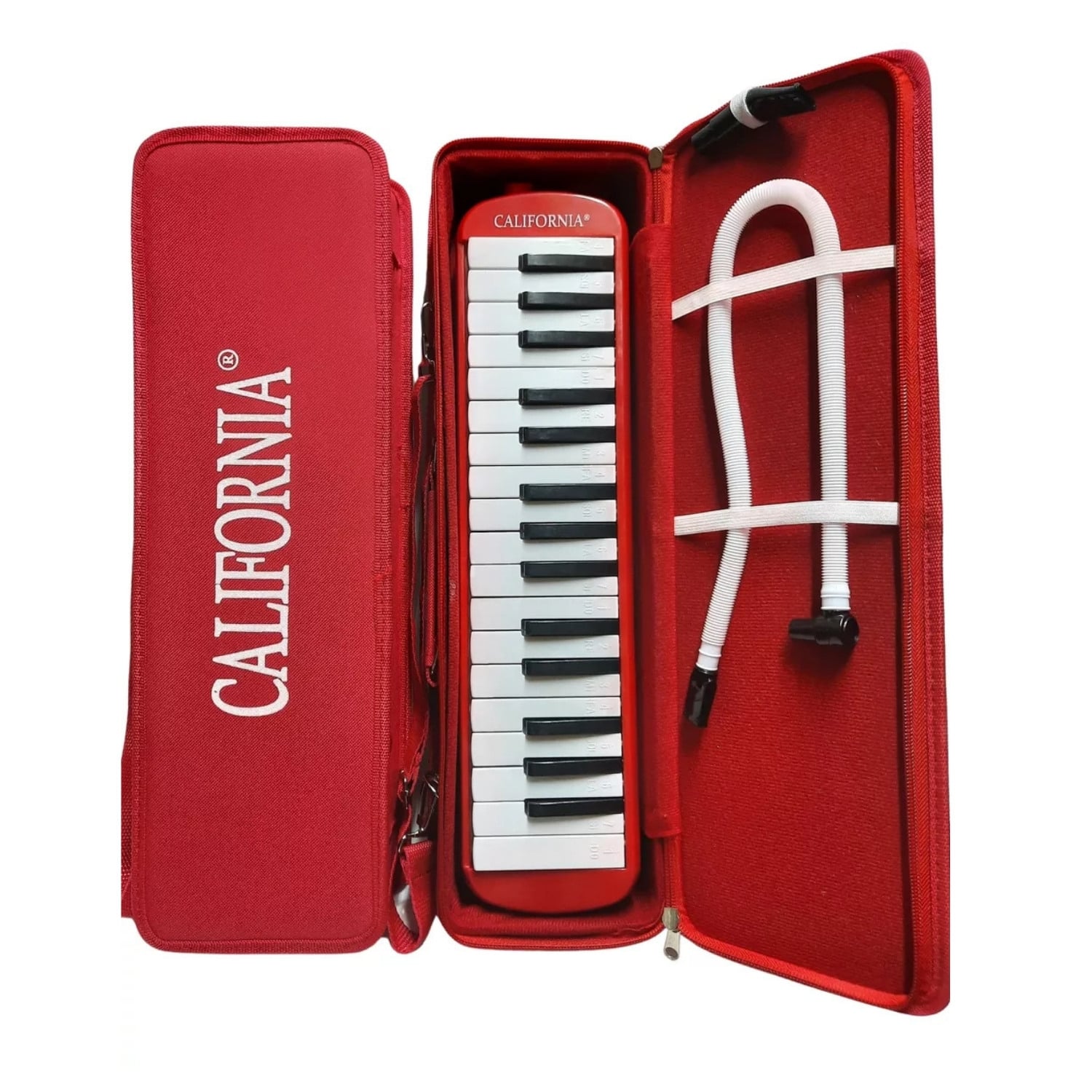 MELÓDICA CALIFORNIA 32 TECLAS CON ESTUCHE RÍGIDO - ROJO - 1