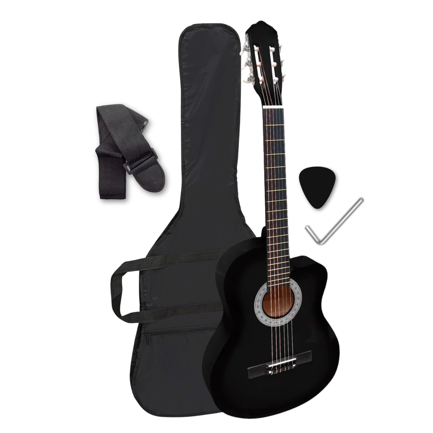 GUITARRA ACÚSTICA CLÁSICA ESTÁNDAR NYLON COLOR NEGRO - 1