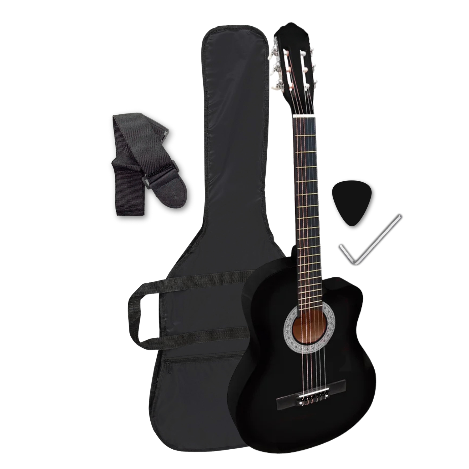 GUITARRA ACÚSTICA CLÁSICA ESTÁNDAR NYLON COLOR NEGRO - 2