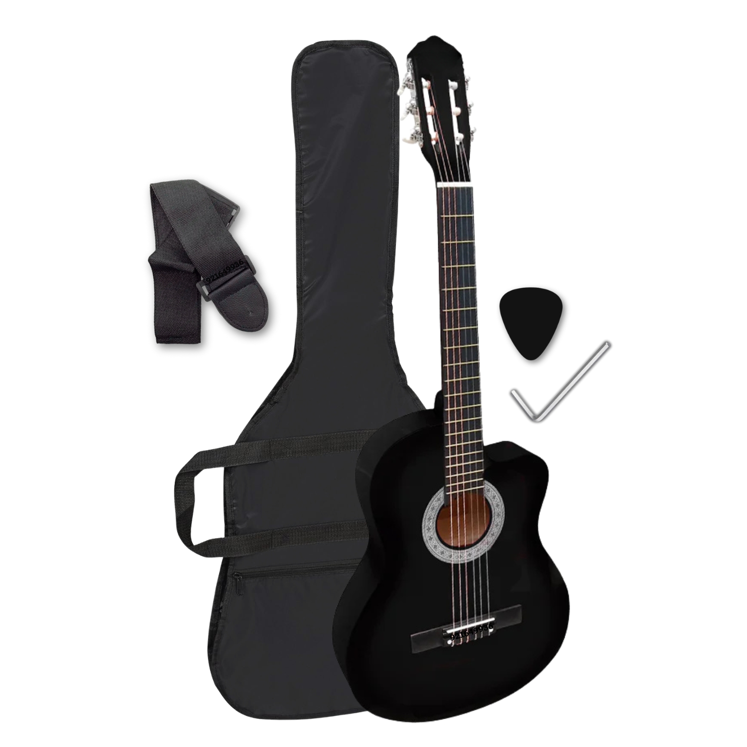 GUITARRA ACÚSTICA CLÁSICA ESTÁNDAR NYLON COLOR NEGRO - 3